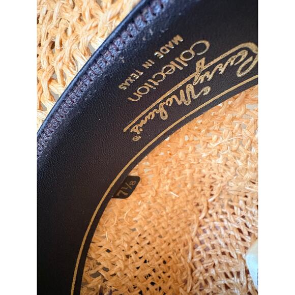 VTG Larry Mahan\'s Collection Straw Cowboy Hat Size 7 1/8 Western Made in Texas